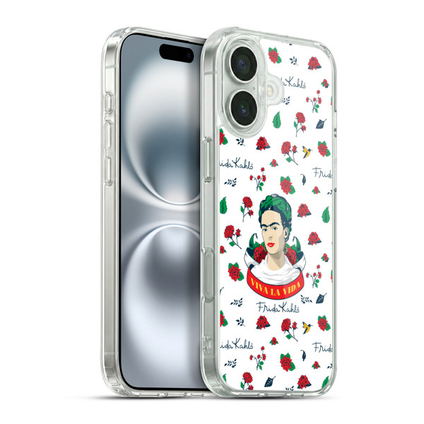 Frida Kahlo Icons Rose Patterns Soft Gel Case for Apple iPhone 16 Plus & MagSafe