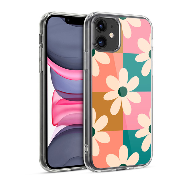 Gabriela Thomeu Retro Daisy Checkered Colors Soft Gel Case for Apple iPhone 11