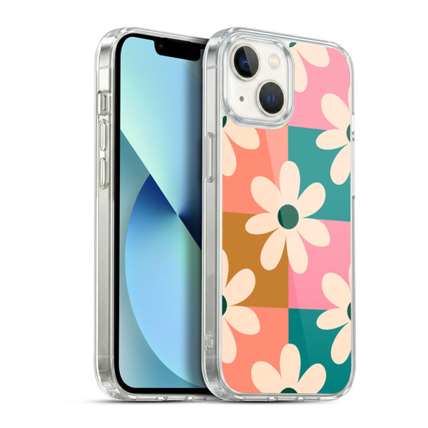 Gabriela Thomeu Retro Daisy Checkered Colors Soft Gel Case for Apple iPhone 13
