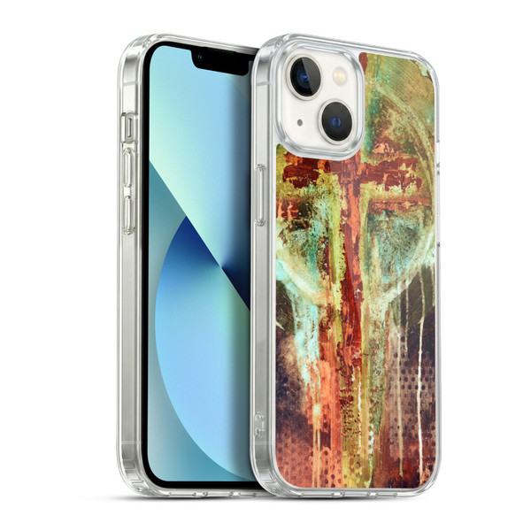 Michel Keck Religious Abstract Cross Soft Gel Case for Apple iPhone 13