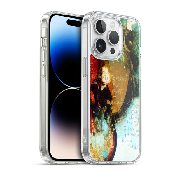 Michel Keck Religious Abstract Serenity Prayer Soft Gel Case for Apple iPhone 13 Pro & MagSafe