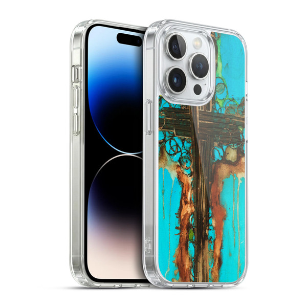 Michel Keck Religious Abstract Cross 2 Soft Gel Case for Apple iPhone 14 Pro & MagSafe