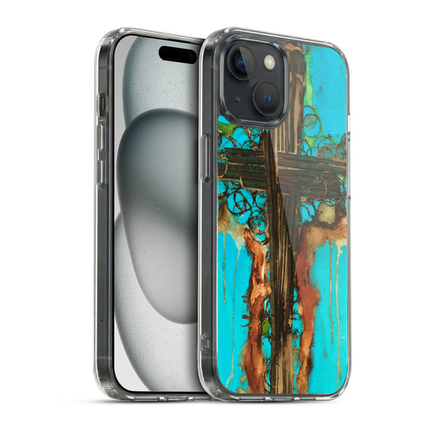 Michel Keck Religious Abstract Cross 2 Soft Gel Case for Apple iPhone 15 & MagSafe