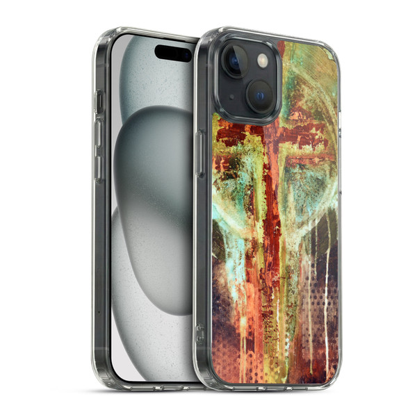 Michel Keck Religious Abstract Cross Soft Gel Case for Apple iPhone 15 & MagSafe