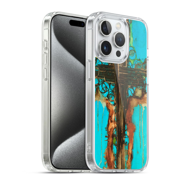 Michel Keck Religious Abstract Cross 2 Soft Gel Case for Apple iPhone 15 Pro & MagSafe