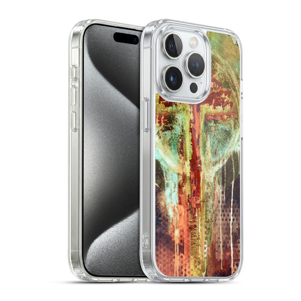 Michel Keck Religious Abstract Cross Soft Gel Case for Apple iPhone 15 Pro & MagSafe