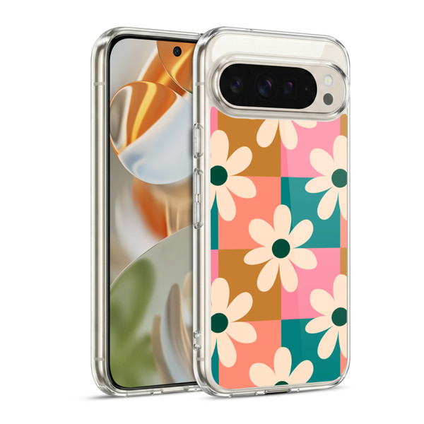 Gabriela Thomeu Retro Daisy Checkered Colors Soft Gel Case for Google Pixel 9 / Pixel 9 Pro
