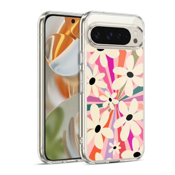 Gabriela Thomeu Retro Geometric Flower Rainbow Soft Gel Case for Google Pixel 9 / Pixel 9 Pro