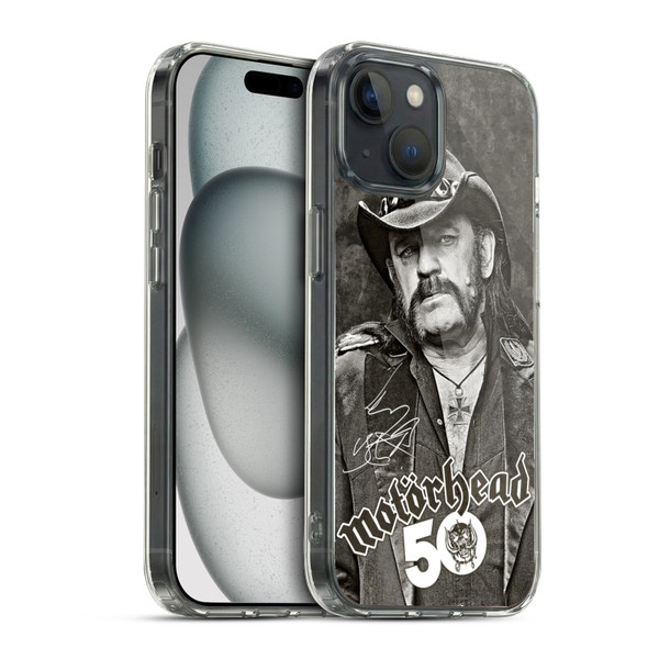 Motorhead 50th Anniversary Lemmy Soft Gel Case for Apple iPhone 15 & MagSafe