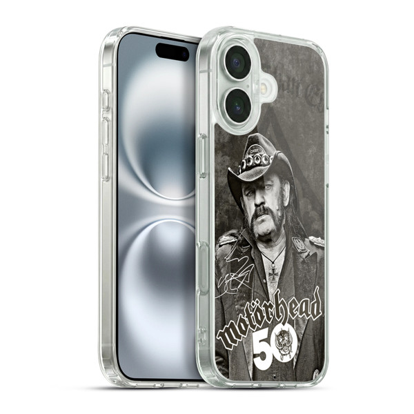 Motorhead 50th Anniversary Lemmy Soft Gel Case for Apple iPhone 16 Plus & MagSafe