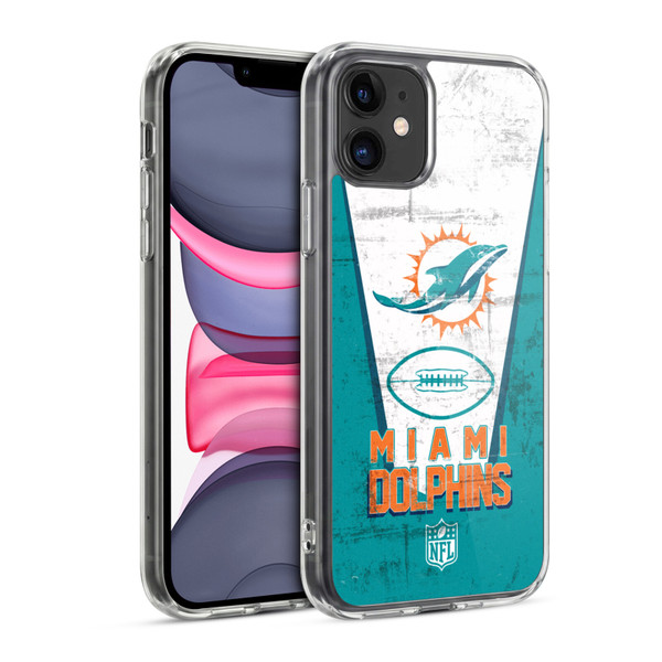 NFL Miami Dolphins Logo Art Banner Soft Gel Case for Apple iPhone 11