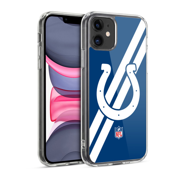 NFL Indianapolis Colts Logo Stripes Soft Gel Case for Apple iPhone 11