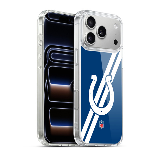 NFL Indianapolis Colts Logo Stripes Soft Gel Case for Apple iPhone 17 Pro Max