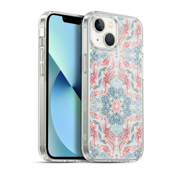 Micklyn Le Feuvre Mandala Fancy Soft Blue Soft Gel Case for Apple iPhone 13