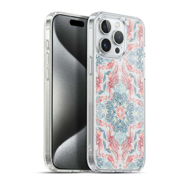 Micklyn Le Feuvre Mandala Fancy Soft Blue Soft Gel Case for Apple iPhone 15 Pro Max & MagSafe