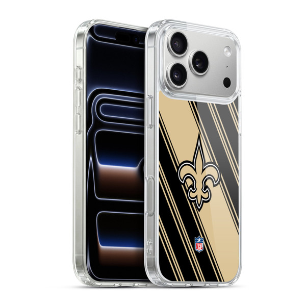 NFL New Orleans Saints Artwork Stripes Soft Gel Case for Apple iPhone 17 Pro Max