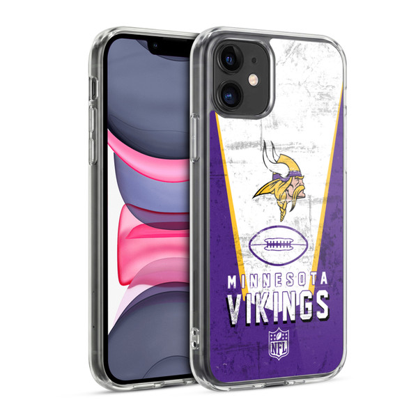 NFL Minnesota Vikings Logo Art Banner Soft Gel Case for Apple iPhone 11