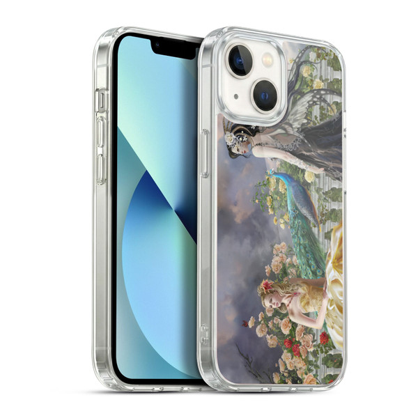 Nene Thomas Gothic Pretty Women With Peacock Soft Gel Case for Apple iPhone 13