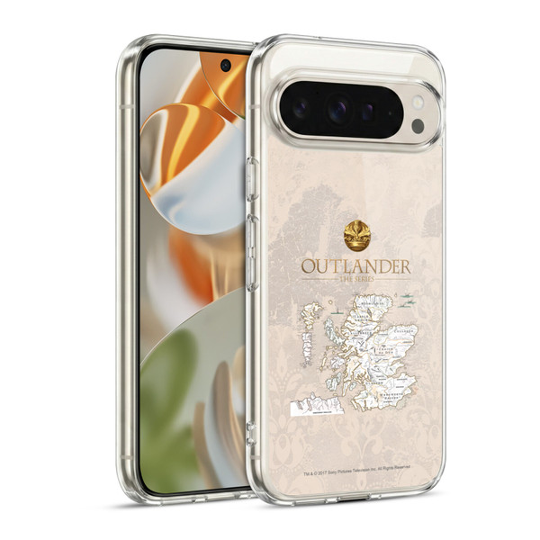 Outlander Seals And Icons Map Soft Gel Case for Google Pixel 9 / Pixel 9 Pro