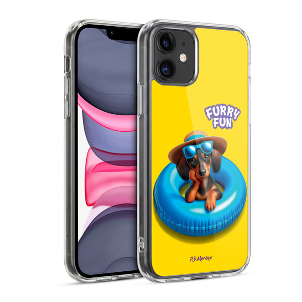 P.D. Moreno Furry Fun Artwork Dachshund Soft Gel Case for Apple iPhone 11