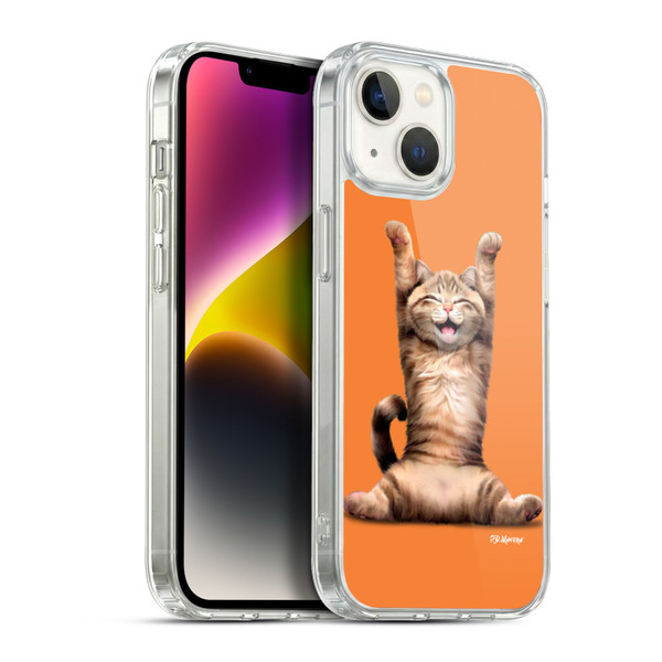 P.D. Moreno Furry Fun Artwork Happy Cat Soft Gel Case for Apple iPhone 14
