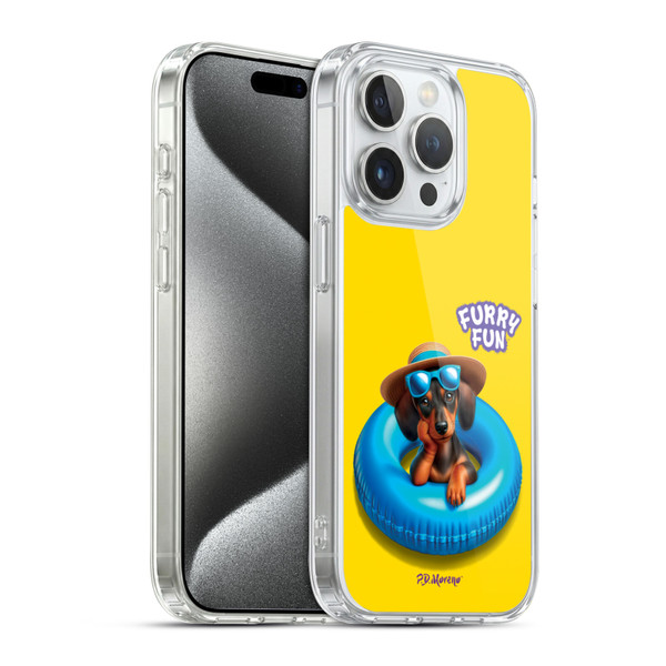 P.D. Moreno Furry Fun Artwork Dachshund Soft Gel Case for Apple iPhone 15 Pro & MagSafe