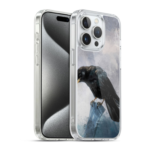 Simone Gatterwe Animals 2 Black Crow Soft Gel Case for Apple iPhone 15 Pro & MagSafe