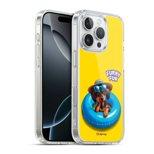 P.D. Moreno Furry Fun Artwork Dachshund Soft Gel Case for Apple iPhone 16 Pro & MagSafe