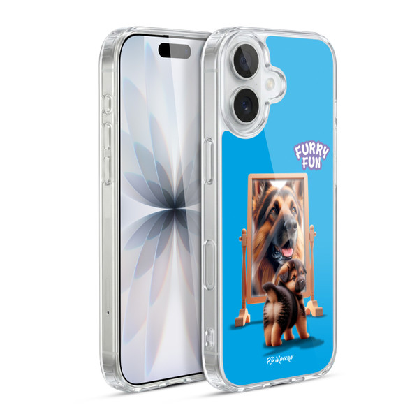 P.D. Moreno Furry Fun Artwork German Shepherd Mirror Soft Gel Case for Apple iPhone 17