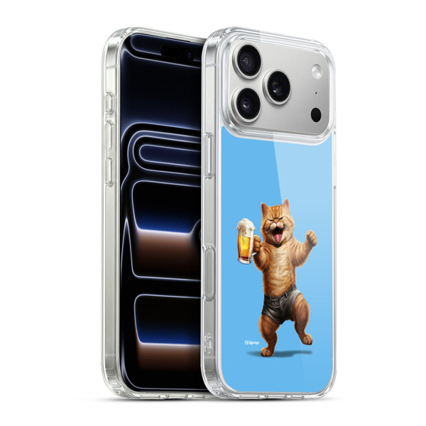 P.D. Moreno Furry Fun Artwork Cat Beer Soft Gel Case for Apple iPhone 17 Pro Max