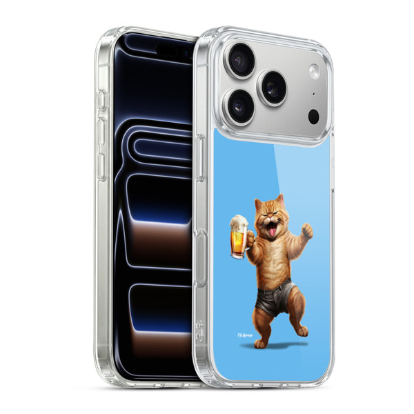 P.D. Moreno Furry Fun Artwork Cat Beer Soft Gel Case for Apple iPhone 17 Pro