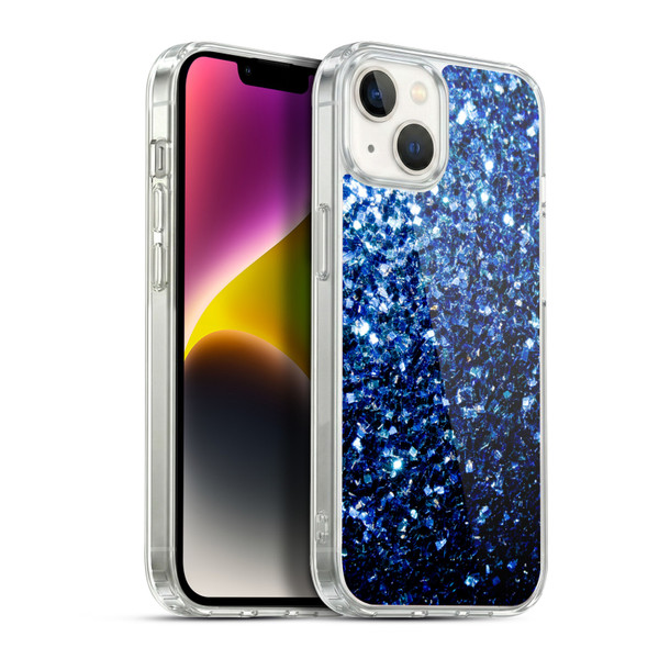 PLdesign Glitter Sparkles Dark Blue Soft Gel Case for Apple iPhone 14 Plus & MagSafe