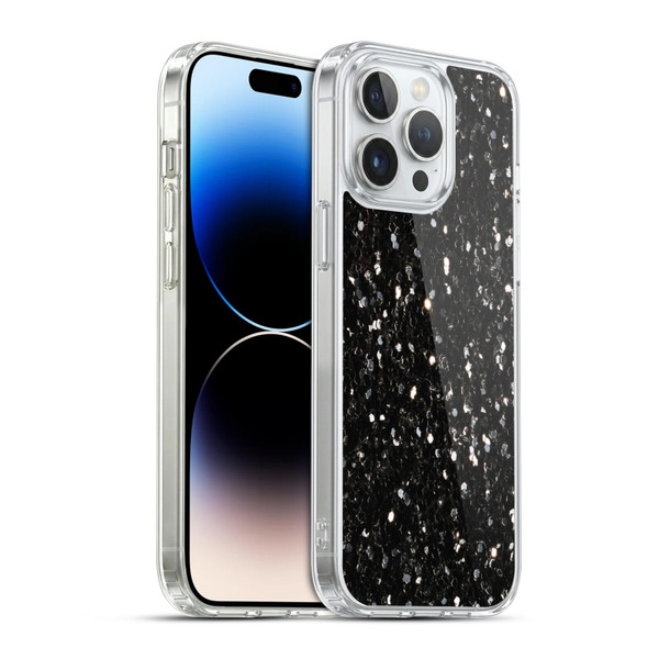 PLdesign Glitter Sparkles Black And White Soft Gel Case for Apple iPhone 14 Pro Max & MagSafe