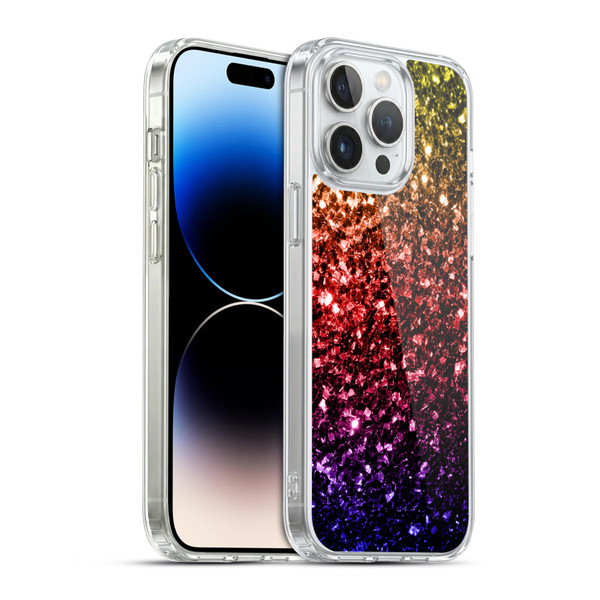 PLdesign Glitter Sparkles Rainbow Soft Gel Case for Apple iPhone 14 Pro Max & MagSafe