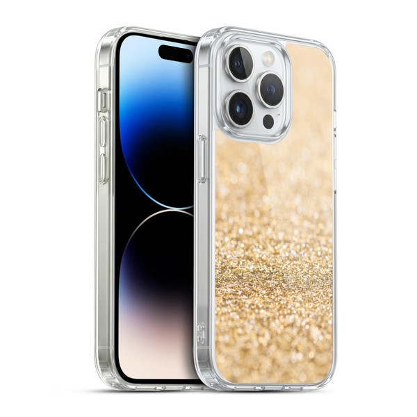 PLdesign Glitter Sparkles Champagne Gold Soft Gel Case for Apple iPhone 14 Pro & MagSafe