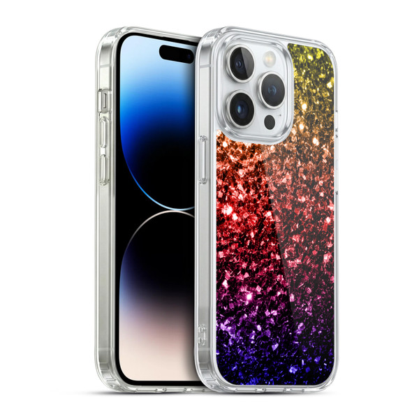 PLdesign Glitter Sparkles Rainbow Soft Gel Case for Apple iPhone 14 Pro & MagSafe