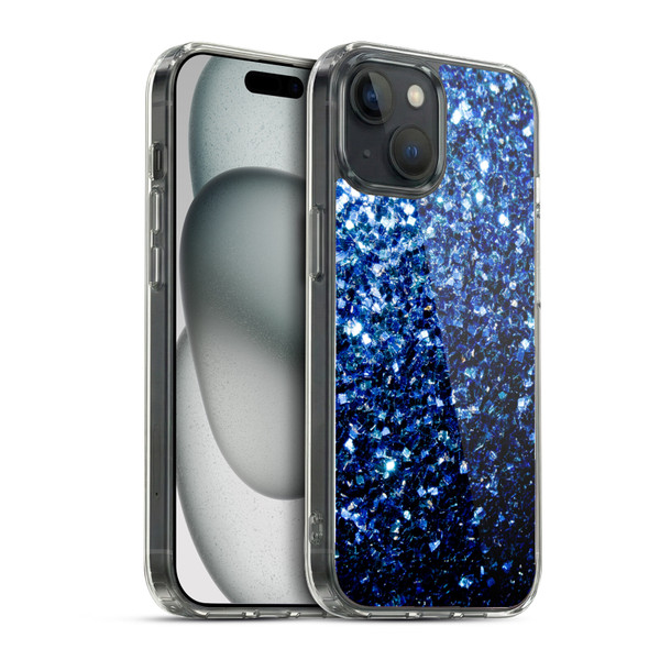 PLdesign Glitter Sparkles Dark Blue Soft Gel Case for Apple iPhone 15 & MagSafe