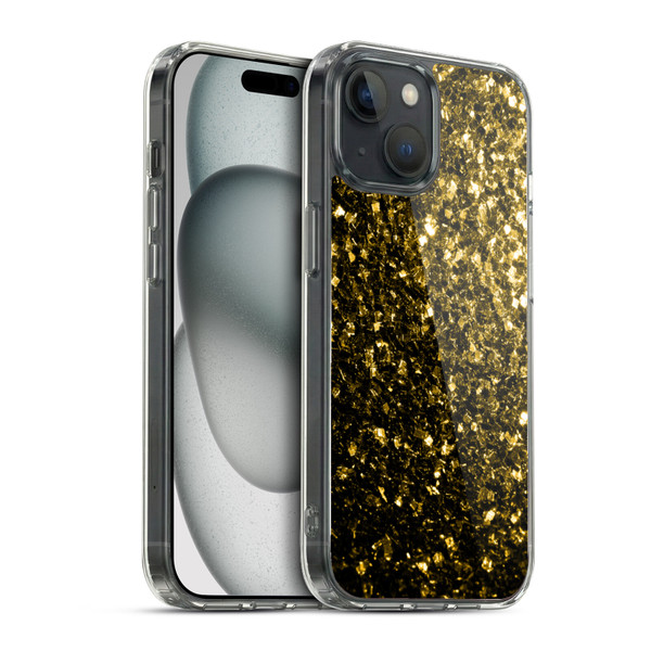 PLdesign Glitter Sparkles Yellow Gold Soft Gel Case for Apple iPhone 15 & MagSafe