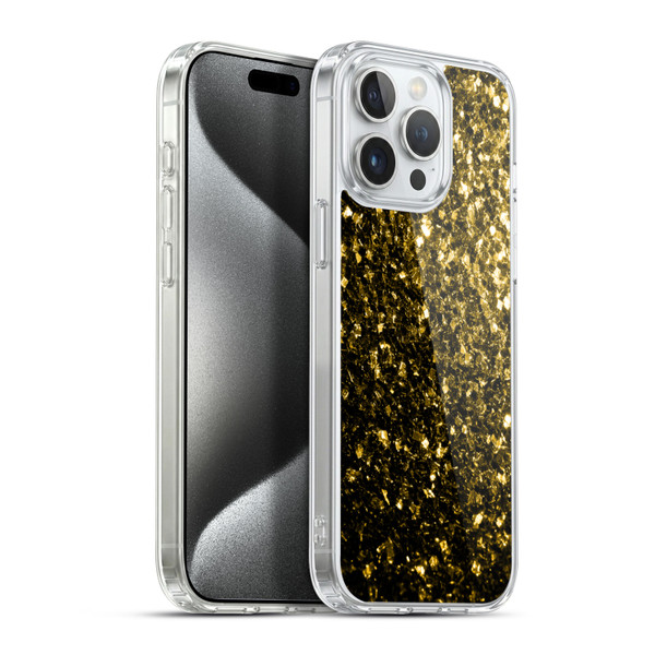 PLdesign Glitter Sparkles Yellow Gold Soft Gel Case for Apple iPhone 15 Pro Max & MagSafe