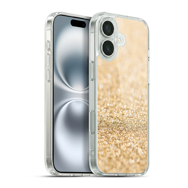 PLdesign Glitter Sparkles Champagne Gold Soft Gel Case for Apple iPhone 16 Plus & MagSafe