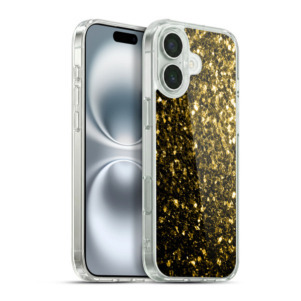 PLdesign Glitter Sparkles Yellow Gold Soft Gel Case for Apple iPhone 16 Plus & MagSafe