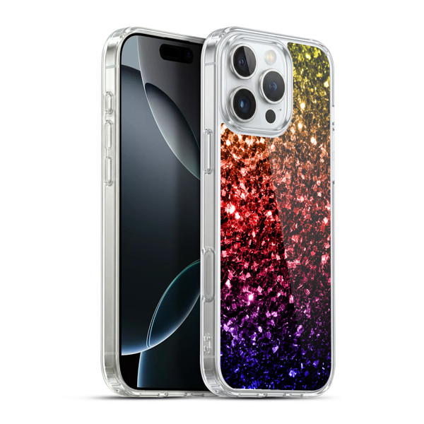 PLdesign Glitter Sparkles Rainbow Soft Gel Case for Apple iPhone 16 Pro Max & MagSafe