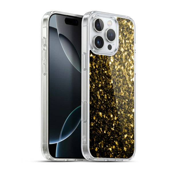 PLdesign Glitter Sparkles Yellow Gold Soft Gel Case for Apple iPhone 16 Pro Max & MagSafe