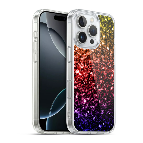 PLdesign Glitter Sparkles Rainbow Soft Gel Case for Apple iPhone 16 Pro & MagSafe