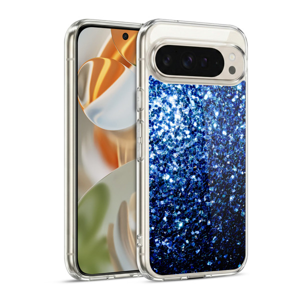 PLdesign Glitter Sparkles Dark Blue Soft Gel Case for Google Pixel 9 / Pixel 9 Pro