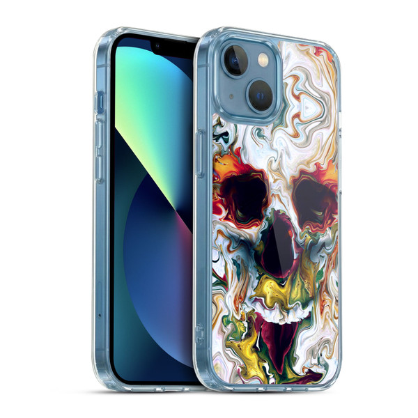 Riza Peker Skulls 9 Skull Abstract Soft Gel Case for Apple iPhone 13 Mini & MagSafe
