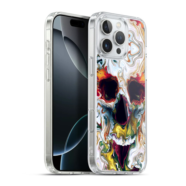 Riza Peker Skulls 9 Skull Abstract Soft Gel Case for Apple iPhone 16 Pro Max & MagSafe
