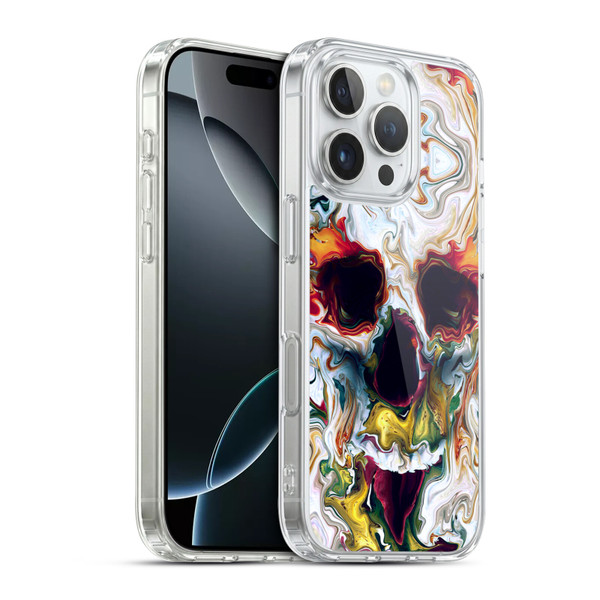 Riza Peker Skulls 9 Skull Abstract Soft Gel Case for Apple iPhone 16 Pro & MagSafe
