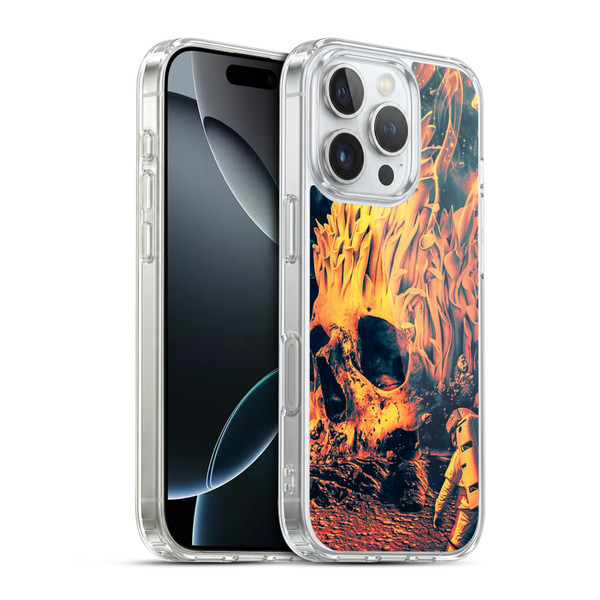 Riza Peker Skulls 9 Space Skull Soft Gel Case for Apple iPhone 16 Pro & MagSafe