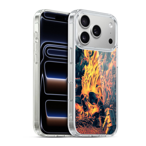 Riza Peker Skulls 9 Space Skull Soft Gel Case for Apple iPhone 17 Pro